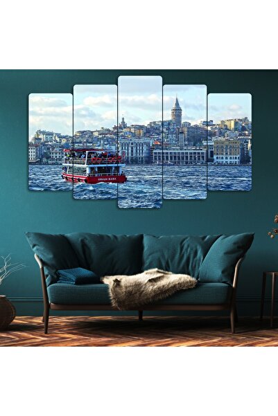 Zevahir Mobilya Dekorasyon Beşli Mdf Istanbul Manzara Tablo Seti