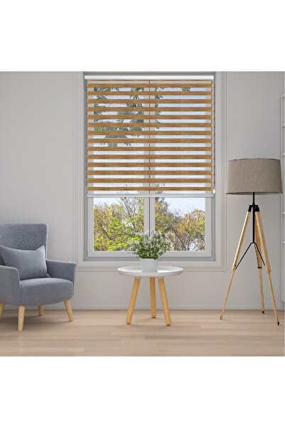 Dibas Alüminyum Kapalı Kasalı Korumalı Lüx Ahşap Bambu Stor Perde