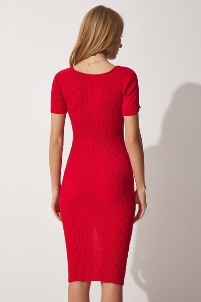 Happiness İstanbul Rochie tricotaj cu decolteu inima