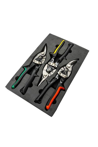 İzeltaş Aluminum And Sheet Cutting Scissors Set Left-right-straight 3 Pieces