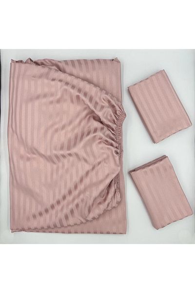 pınarhome collectıon ملاءة جاهزة من الساتان + غطاء وسادة مغطى (عمق الزاوية العالية) ***أحدث الاتجاهات***