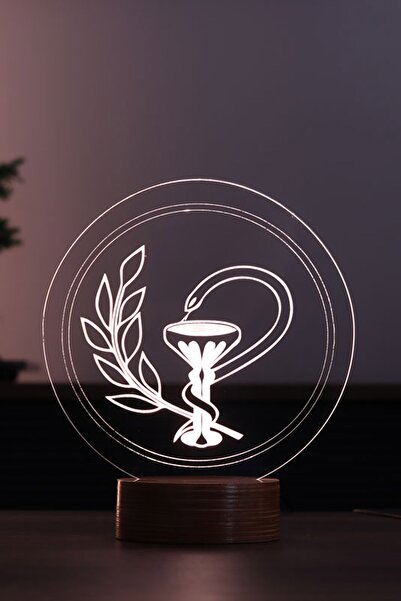 BY-LAMP Eczane Logo Figürlü Dekoratif Hediye Led Masa Lambası | 7 Işık Rengi ...