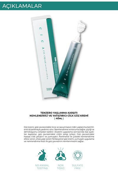 TENZERO Brightening Eye Cream Containing Hyaluronic Acid and Niacinamide - Anti-Wrinkle and Dark Circles 40 ml