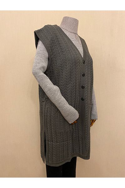 TEK Seasonal Mercerized Mother Long Vest / Anthracite