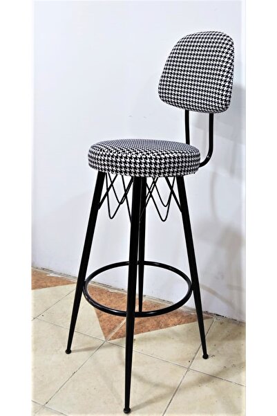 J&S QUALİTY Bar Sandalyesi Kumaş Döşeme 65 Cm. Oturumlu Metal Iskelet Konik A...