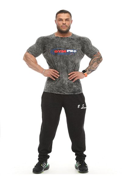 Big Sam Anthracite Slim Fit Bodybuilding Cotton T-Shirt 2865