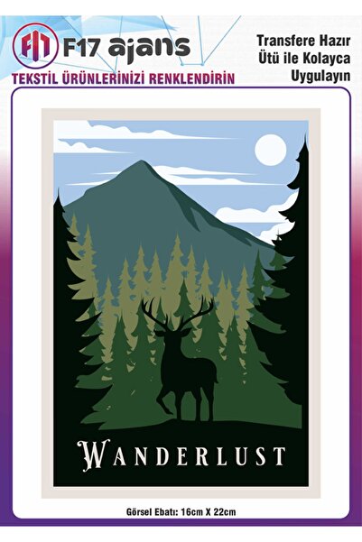 F17 Ajans Ütü Ile Yapışan Tekstil Dtf Baskı Görseli Wanderlust