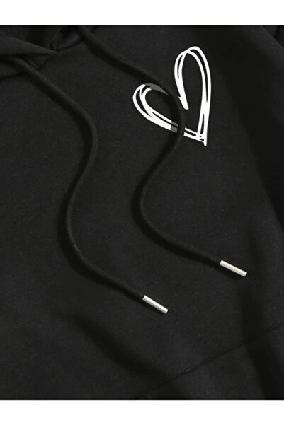 LOUİSA Φούτερ με κουκούλα Minimal Heart Design