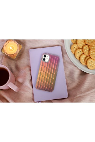 Miscase غطاء مموج بألوان قوس قزح ثلاثي الأبعاد متوافق مع هاتف Iphone 13 Pro