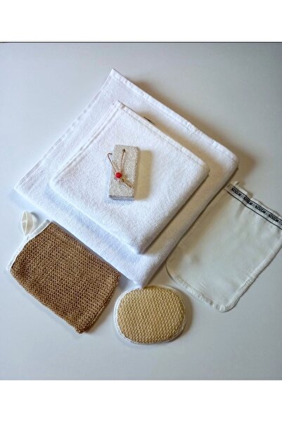 Gülers Collection Hamam - Sauna - Banyo - Plaj - Gelin- Damat Hamamı Seti Premium 6 Lı Jut Set