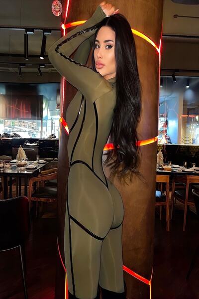 Fashiontayt Μακρυμάνικη φόρμα κατάδυσης με φερμουάρ και δερμάτινη λεπτομέρεια - Casual και νυχτερινή χρήση