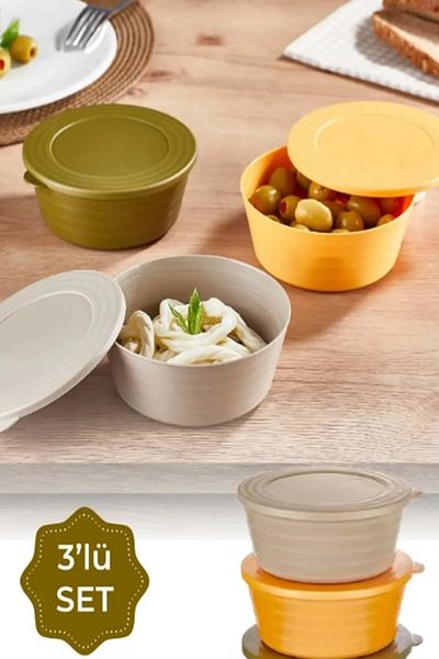 AKCAKESE 3-Piece Microwave and Freezer Storage Container, Breakfast Set and Snack Bowl Food Storage Container