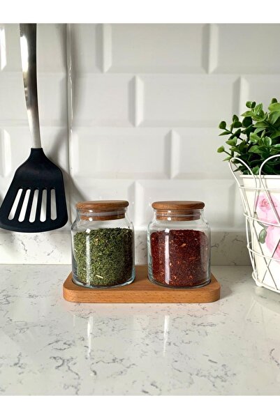 ÜÇER AHŞAP Ahşap Vakum Kapaklı Cam Kavanoz