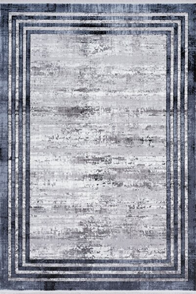 SEYRAN HALI Roma 417 Gri Mavi Modern Desen Makine Halısı