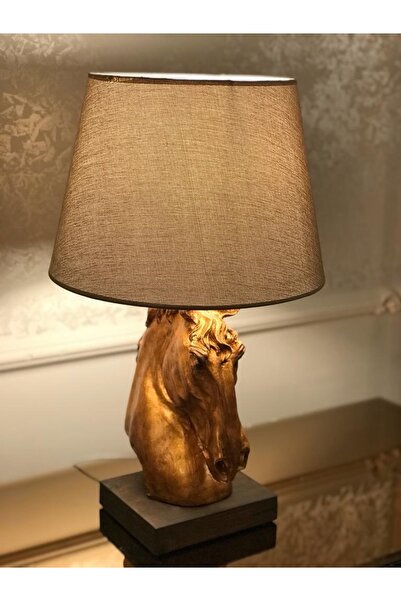 DesignByEmreUcar - At Başı Büst Abajur - Masif Platformlu