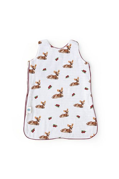 DEUX LAPINS 0-6 Months Baby Muslin Sleeping Bag - 100% Cotton, 0.5 Tog, Gazelle Patterned