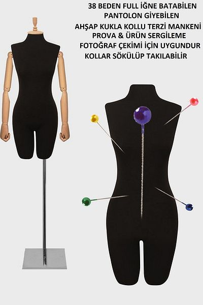 Manken İstanbul Size 38 Full Needle Sinkable Wooden Sleeve Trousers - Proofing Manikin Showcase An-01