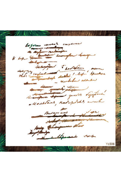 STENCİLTASARIM Stencil Tasarım Yz306 El Yazısı Duvar Ahşap Cam Kumaş Boyama Ş...