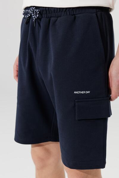 AC&Co / Altınyıldız Classics Men's Navy Blue Standard Fit Regular Cut 100% Cotton Plain Knitted Shorts