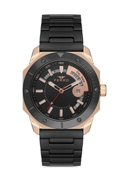 FERRO Black Steel Cord Men's Wristwatch F11198A-R