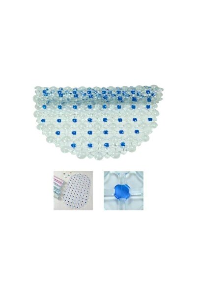 CİMİDE Pvc Banyo Paspası Duş, Küvet, Duşakabin Önü Kabarcıklı Şeffaf Kaymaz Vakumlu Paspas 65x35cm