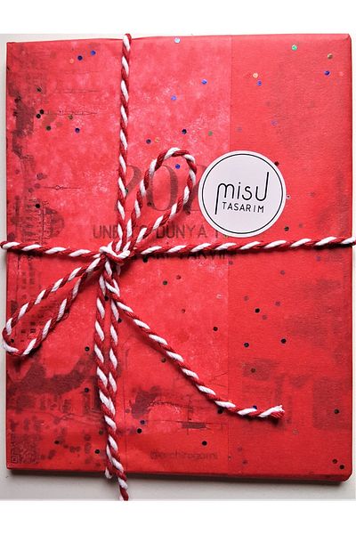 MİSU Design Label Gift, 5m, Red and White Two Colors, Marteniçka Rope, Packing Rope