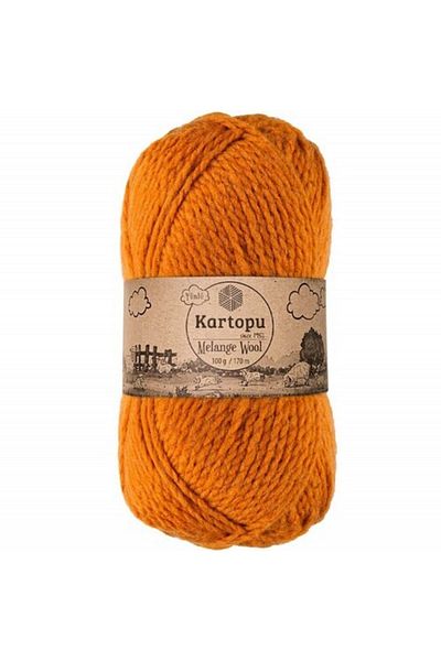 Kartopu Melange Wool K1854 5 Pieces Wool Hand Knitting Yarn Mustard