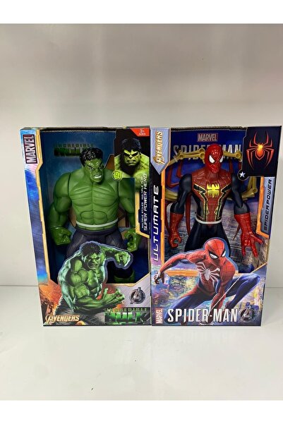 RAMO'S STORE Hulk Ve Örümcek Adam 30 Cm Sesli Işıklı 2 Li Set Spiderman