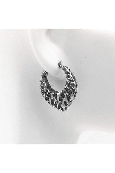 Viking Gothic Antique Drop Model Large Snap Ring 316l Steel Men's Earrings
