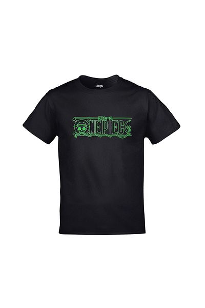Orijin Tekstil One Piece Roronoa Zoro Three Swords Front Back Printed Unisex Black Tshirt