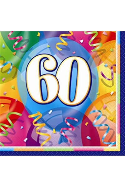 PARTİ SEPETİ Тематични хартиени салфетки за 60-ти рожден ден