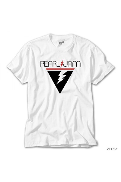 Z zepplin Tricou alb Pearl Jam Triangle