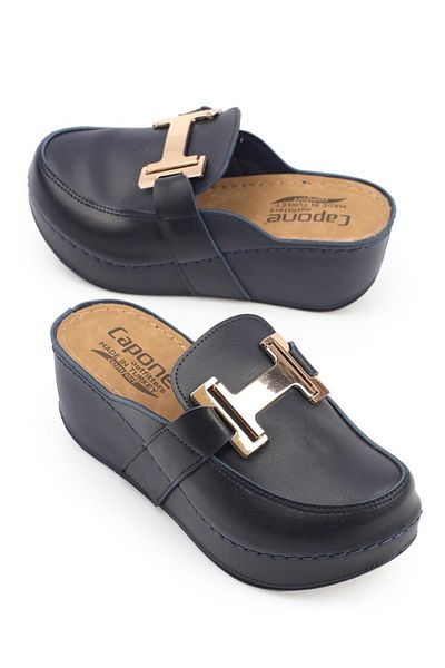 Capone Outfitters Anatomisch weiche, bequeme Mutterhausschuhe mit Keilabsatz