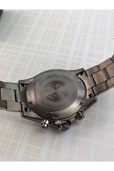Hislon Men's Sports Wristwatch Titanium Sapphire Anti-Scratch Glass 44 mm 5 Horses m Waterproof
