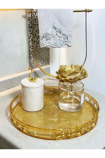 SepetçiBaba Round Honey Presentation Serving Plexi Tray