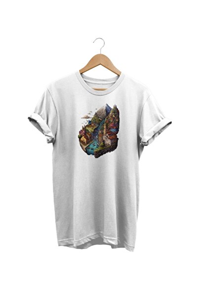 WİDİ Mountain View Štampano Bela T-shirt