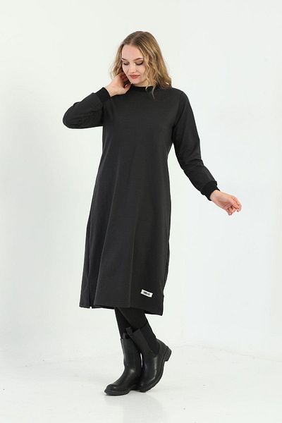 Elif Okur Hijab Long Tunic 110cm Black 1201