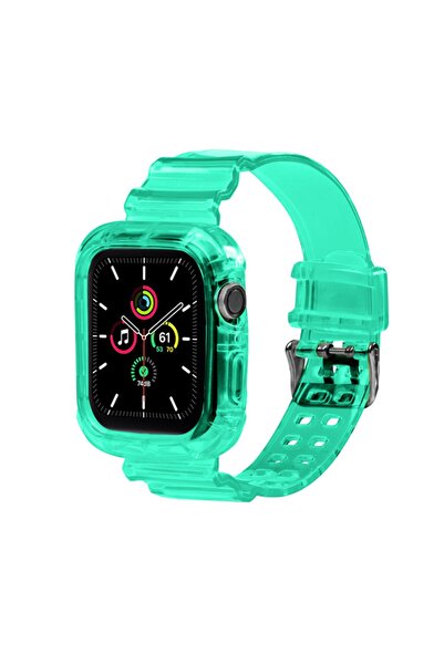 Casen Apple Şeffaf Yeşil Saat Kordonu, 38,40,41cm