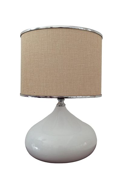 Art&Gift Serenay Metal White Lampshade - Silver Detailed Powder Head