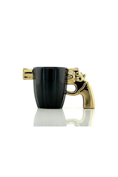 hediye butik Tabanca Mug 3d Kupa Bardak (gold)