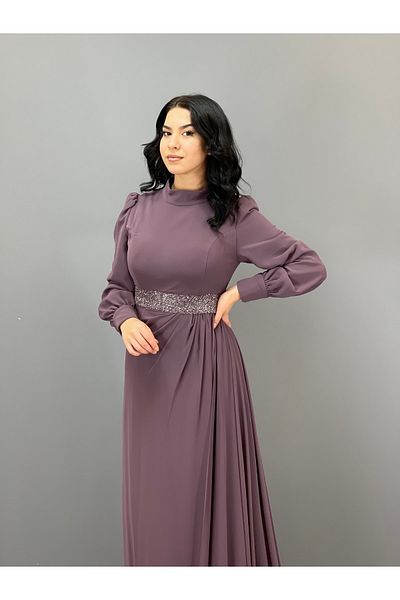 Hennin Hijab Satin Evening Dress
