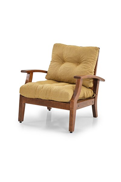 YASÜ Balkon Bahçe Teras Uzanma Koltuğu Ahşap Tekli Berjer Koltuk Kanepe Sanda...