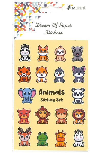 MUNIS Αυτοκόλλητο Cute Animals Animals (1 Φύλλο, Μέγεθος A6)