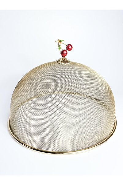 iQey Home Kiraz Detay Gold Servis Koruyucu / Sunumluk / Tel Fanus Kapak