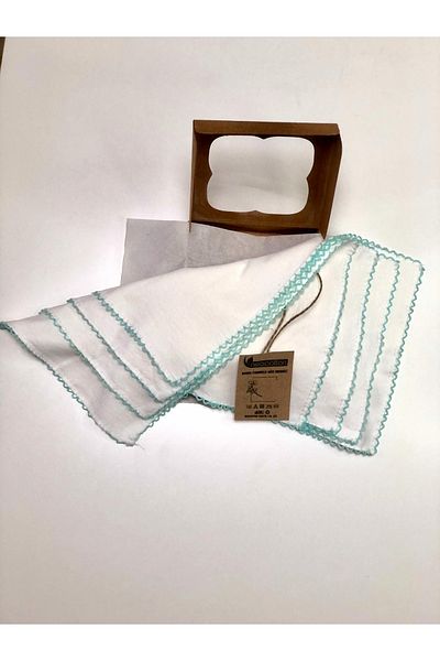 neocotton 100% памучна двуслойна бебешка кърпичка с плетена дантела (4 броя 22x30 см)
