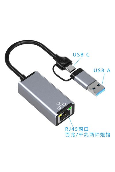 Protonust محول إيثرنت من النوع c/usb 2 في 1 محول 3.0 للكمبيوتر المحمول، محول من النوع c إلى Rj45 Mac