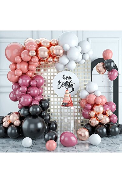 PARTİ SEPETİ Комплект балони с верига в цвят сьомга и фуксия, 3 метра