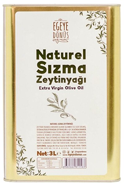 EGEYE DÖNÜŞ Natürel Sızma Zeytinyağı Teneke (YENİ SEZON) - 3 Litre