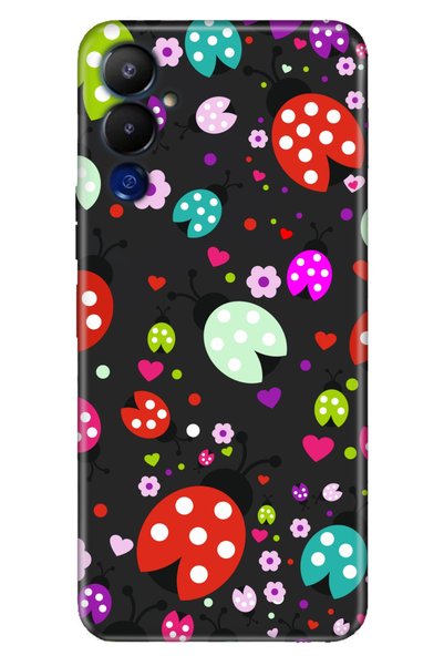 TECNO Pova 4 Case Silicone Patterned Illustrated Uv Cover Colorful Ladybugs