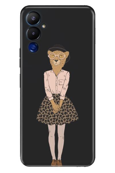 TECNO Pova 4 Case Silicone Patterned Illustrated Uv Cover College Leopard